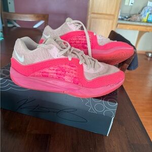 Nike Pink and White Athletic Shoes Streamlined Design KD Aunt Pearl size 10
